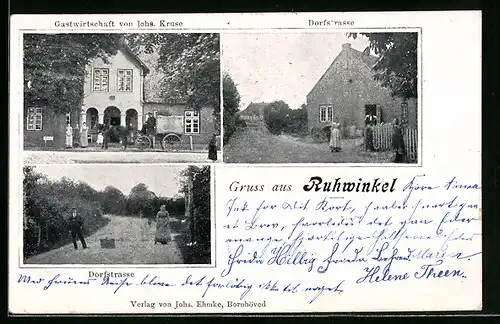 AK Ruhwinkel, Gasthaus von Johs. Kruse, Dorfstrasse