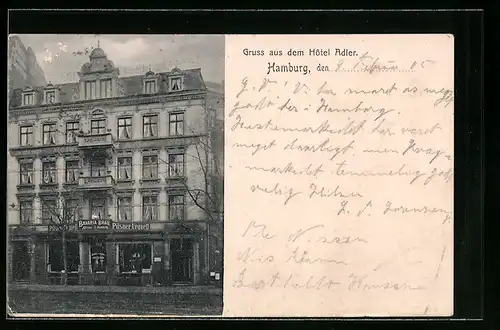 AK Hamburg-Sternschanze, Hotel Adler, Schanzenstrasse 2-4