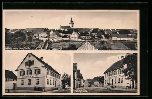 AK Herlheim, Dorfstrasse mit Gasthaus, Gesamtansicht