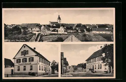 AK Herlheim, Dorfstrasse mit Gasthaus, Gesamtansicht