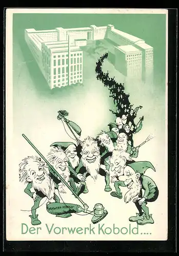 Künstler-AK Reklame für Kobold-Staubsauger von Vorwerk
