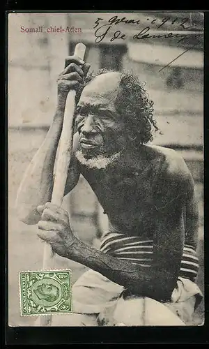 AK Aden, Somali chief, Afrikanischer Häuptling