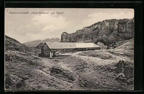 AK Weesen, Alpenwirtschaft Ober-Käsern am Speer