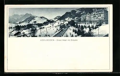 AK Adelboden, Grand Hotel mit Eisbahn