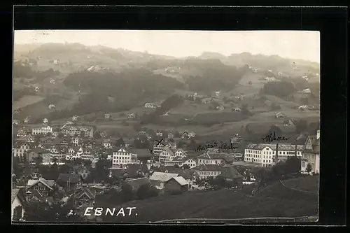 AK Ebnat, Ortsansicht mit Gasthof zur Krone