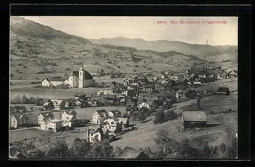 AK Neu St.-Johann, Gesamtansicht mit Kirche