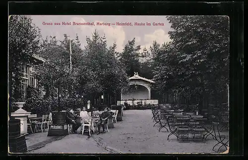 AK Harburg-Heimfeld, Hotel Brunnenthal, Haake im Garten