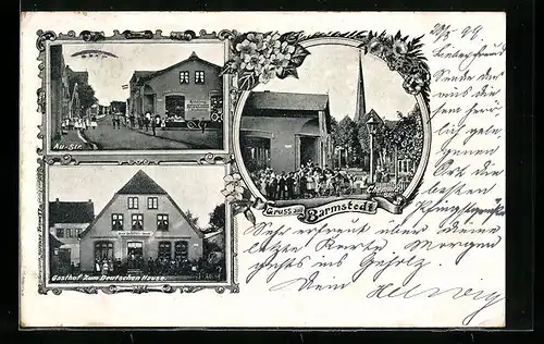 AK Barmstedt, Gasthof zum Deutschen Hause, Au-Strasse, Chemnitz-Strasse