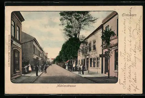 AK Elmshorn, Ortspartie aus der Mühlenstrasse