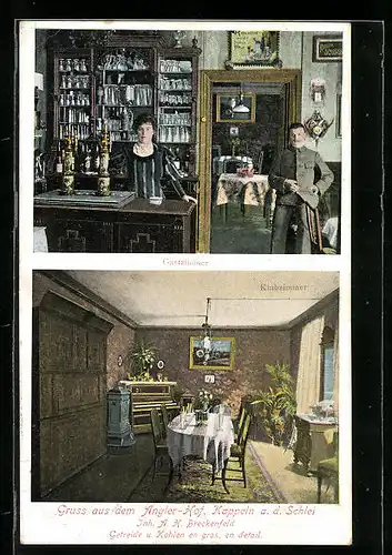 AK Kappeln a. d. Schlei, Gasthaus Angler-Hof von A. H. Breckenfeld, Gastzimmer, Klubzimmer