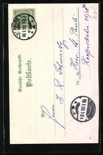 Lithographie Hamburg-St.Pauli, Hammonia-Drogerie Charles Bulcke, Reeperbahn 18 Ecke Wilhelminenstrasse