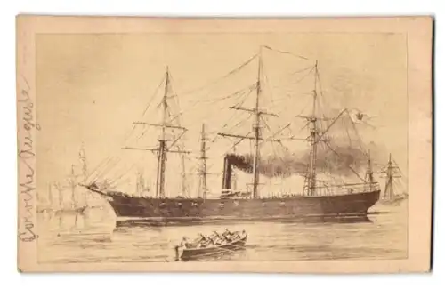 Fotografie H. Rübcke, Hamburg, Schiff SMS Augusta im Hafen