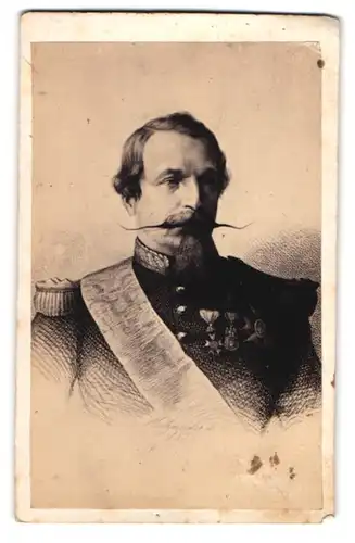 Fotografie unbekannter Fotograf und Ort, Portrait Napoleon III., Kaiser von Frankreich (1852 bis 1870)