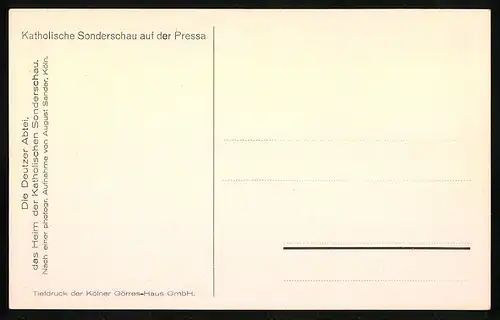5 AK August Sander, für Pressa Köln 1928, Katholische Sonderschau, Tiefdrucke der Kölner Görres-Haus GmbH
