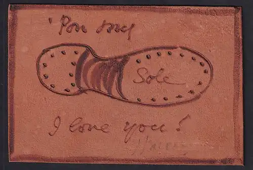 Leder-AK Liebeserklärung mit Schuhsohle