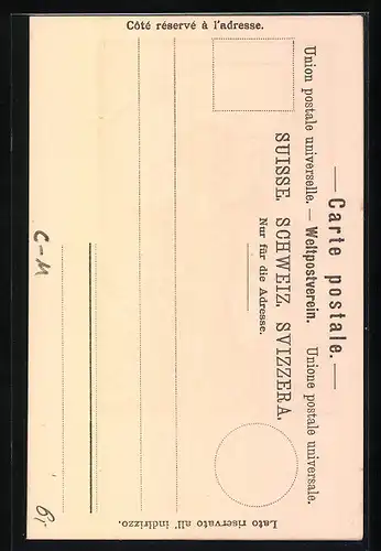 Lithographie Kanton Solothurn, Schweizer Soldat mit Fahne vor einem Gebäude