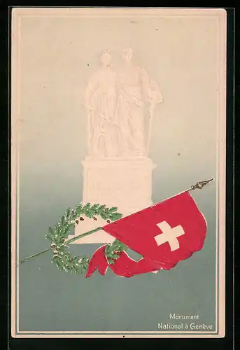 AK Geneve, Monument und Nationalflagge