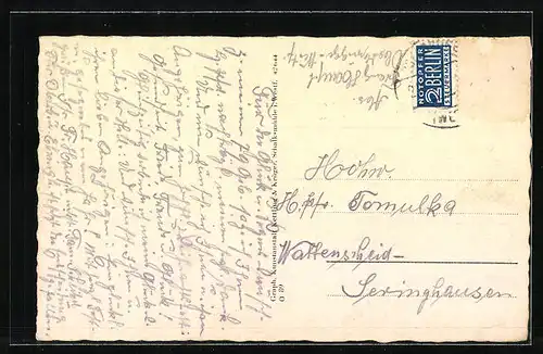 AK Lüdenscheid, Sauerfelder Strasse mit Höherer Töchterschule