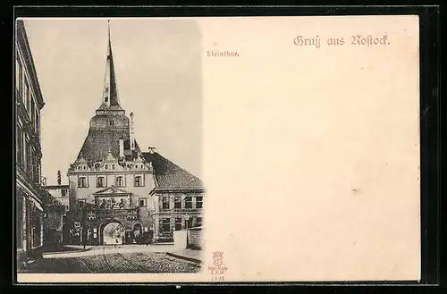 AK Rostock, Strassenpartie am Steintor