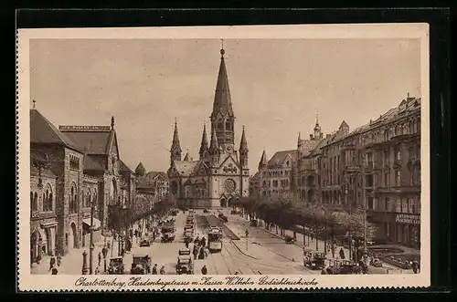 AK Berlin-Charlottenburg, Hardenbergstrasse mit Kaiser-Wilhelm-Gedächtniskirche