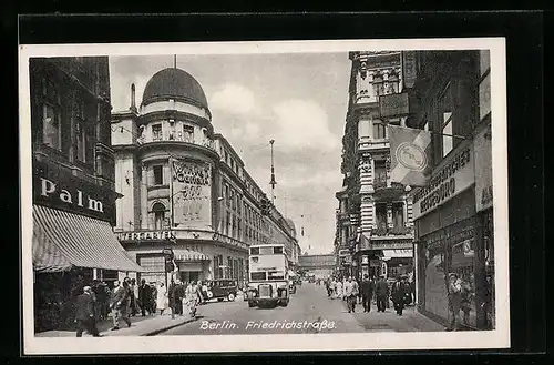 AK Berlin, Friedrichstrasse mit Geschäften