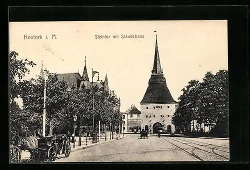 AK Rostock i. M. Steintor mit Ständehaus