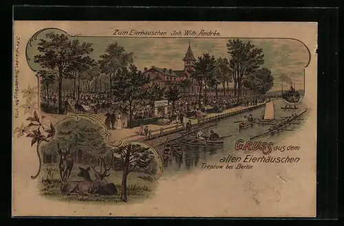 AK Berlin-Treptow, Gasthaus Zum Eierhäuschen, Waldpartie