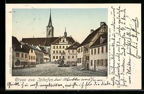 Goldfenster-AK Iphofen, Motiv aus dem Ort