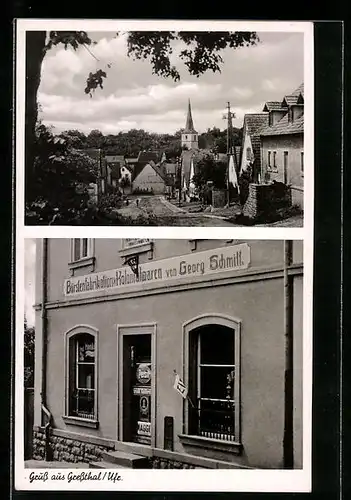 AK Gressthal /Ufr., Bürstenfabrikation & Kolonialwaren Georg Schmitt, Teilansicht