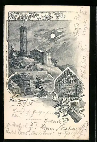 Lithographie Jena, Fuchsturm, Fuchsturm-Hymne