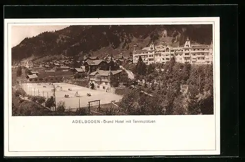 AK Adelboden, Grand Hotel mit Tennisplätzen