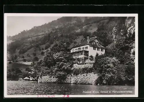 AK Gersau a. Vierwaldstättersee, Blick auf Pension Kreuz