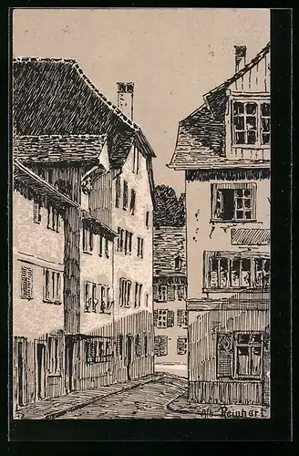 Künstler-AK Winterthur, Partie in der Steiggasse