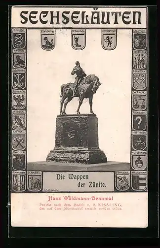 AK Zürich, Sechseläuten 1909, Hans Waldmann-Denkmal