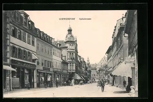 AK Schweinfurt, Blick in die Spitalstrasse