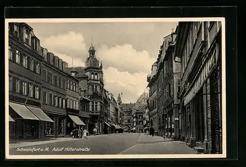 AK Schweinfurt a. M., Blick in die strasse