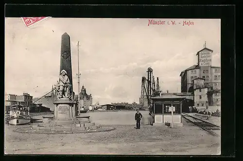 AK Münster i. W., Partie am Hafen