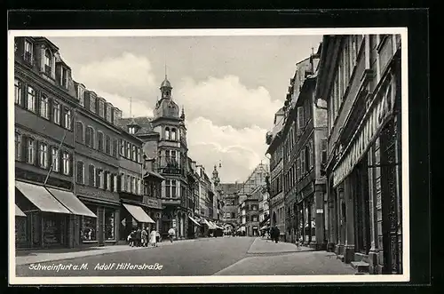 AK Schweinfurt a. M., Blick in die strasse