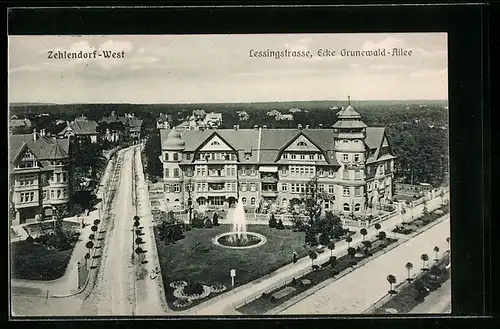 AK Zehlendorf-West, Lessingstrasse, Ecke Grunewald-Allee
