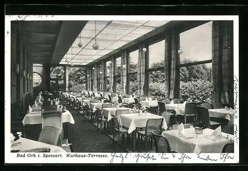 AK Bad Orb /Sp., Kurhaus-Terrasse