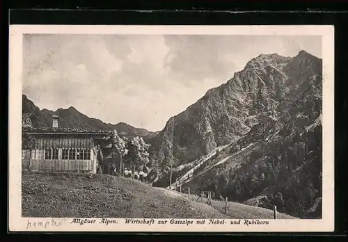 AK Oberstdorf /Allg., Gasthaus Wirtschaft zur Gaisalpe