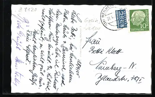 AK Weilheim /Obb., Platz mit Brunnen und Kirche