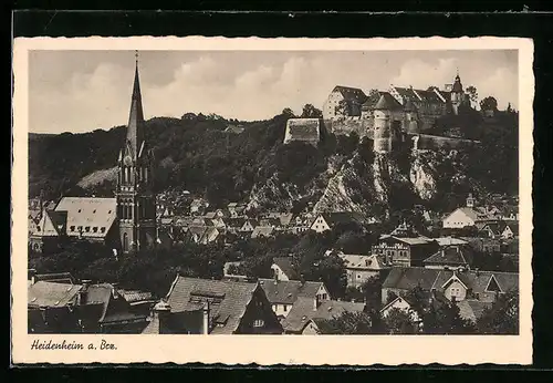 AK Heidenheim a. Brz., Teilansicht mit Kirche