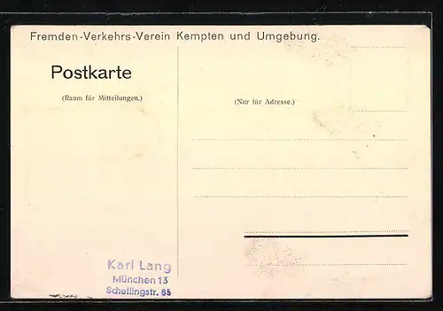 AK Kempten, Ortsansicht mit St. Mangkirche u. Burghalde