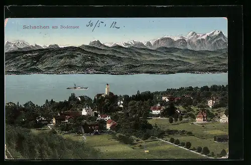 AK Schachen am Bodensee, Totalansicht aus der Vogelschau