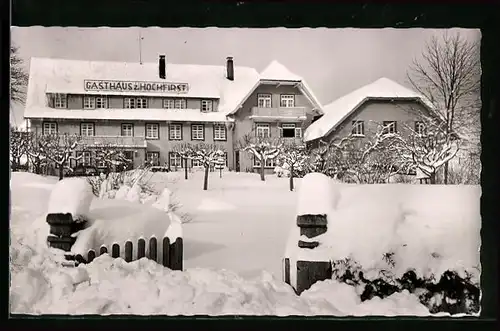 AK Saig /Hochschwarzwald, Gasthof Hochfirst im Schnee