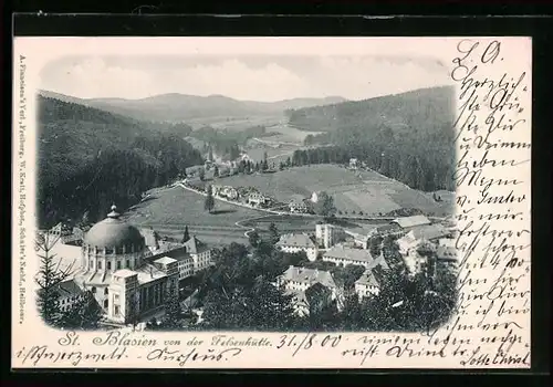 AK St. Blasien, Teilansicht von der Felsenhütte