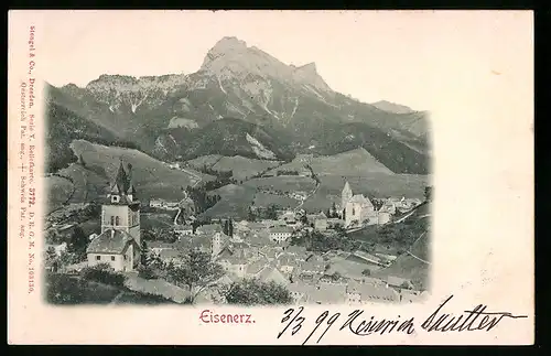 AK Eisenerz, Ortsansicht vom Berg aus