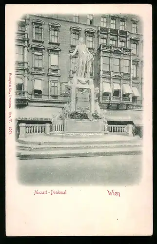 Relief-AK Wien, Das Mozart-Denkmal