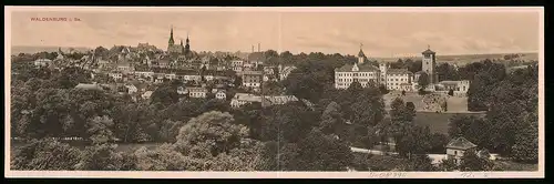 Klapp-AK Waldenburg i. Sa., Panoramaansicht der Stadt